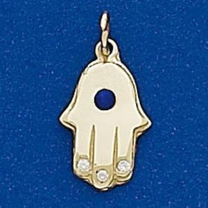 Hamsa with Sapphire - Gold