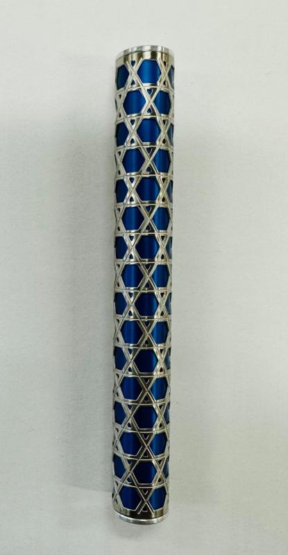 Contemporary Handmade Mezuzah Blue