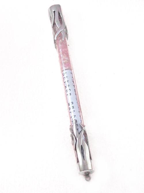 Sterling Silver Glass Mezuzah M115-W by S.D Cooper