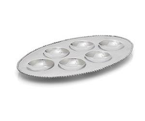 Molten 6 Compartment Seder Plate - Stainless Steel