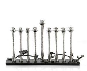 Black Orchid Menorah - Nickelplate