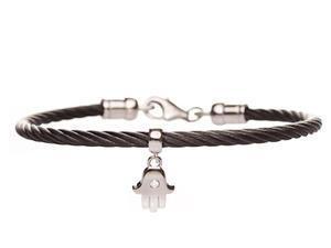 Hamsa Cable Bracelet - Sterling Silver