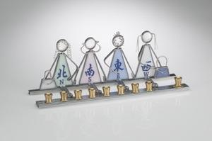 Mahjong Menorah - Stained Glass