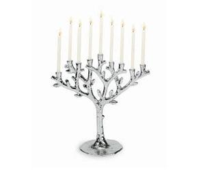 Tree of Life Menorah - Nickelplate