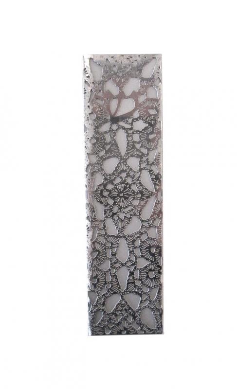 Diamond Pattern Stainless Steel Mezuzah by Metalace Art
