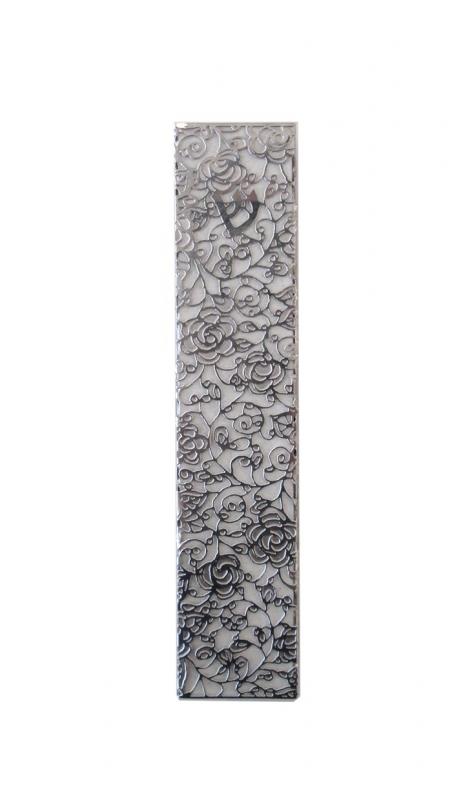 Rose Stainless Steel Mezuzah by Metalace Art