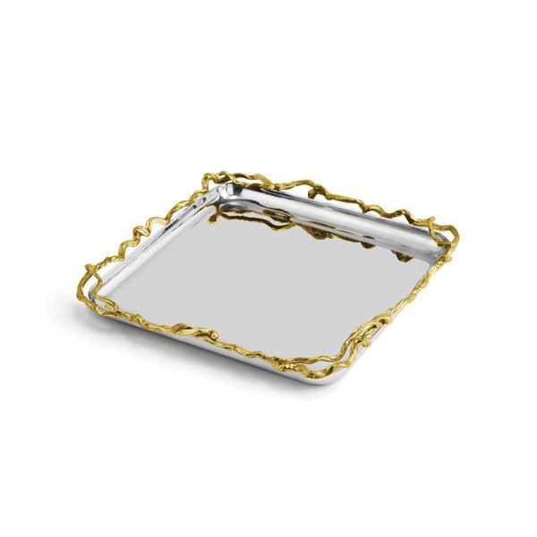 Wisteria Gold Square Plate
