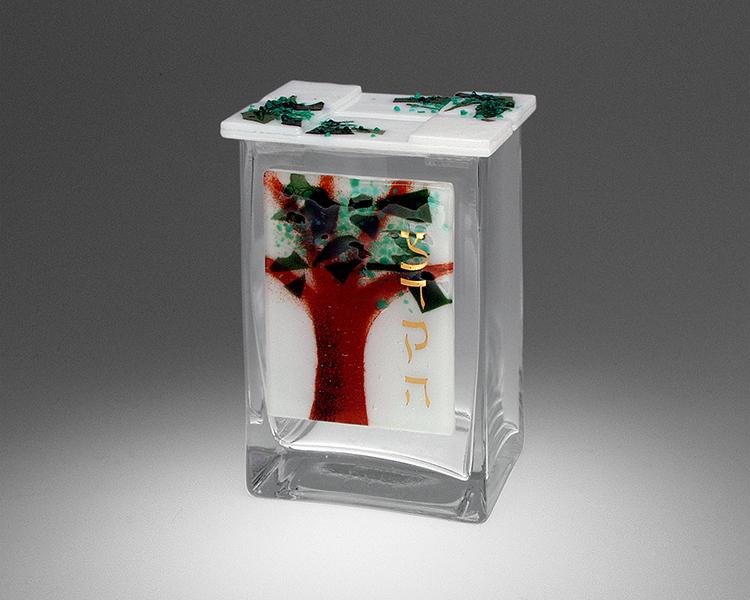 Tree of Life Tzedakah Box - Glass