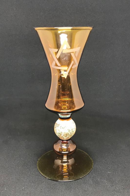 Hand etched Kiddush Goblet