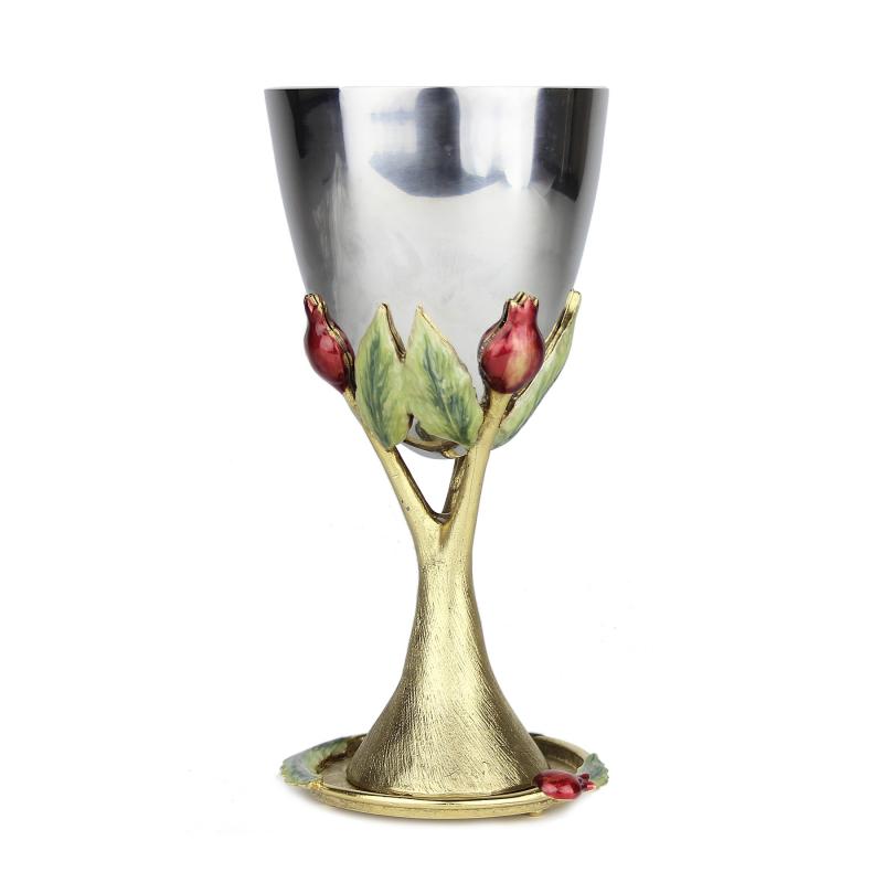 Pomegranate Kiddush Cup And Tray