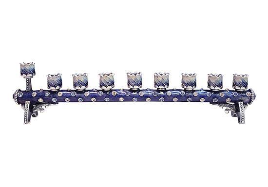 Children Menorahs Petite Cylindrical Blue-Silver MEN05A by Quest Gifts