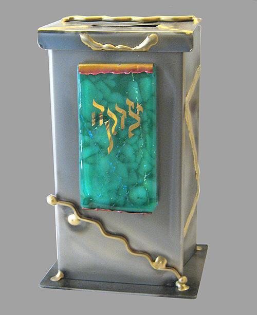 Tzedakah Box Rectangle Extra Large Green