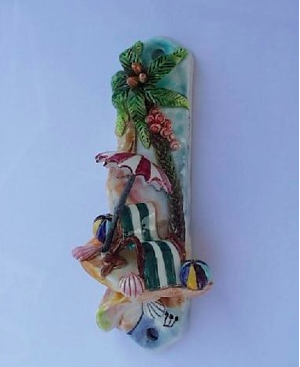 Beach Mezuzah - Painted Porcelain