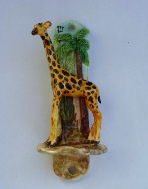 Giraffe Mezuzah - Painted Porcelain