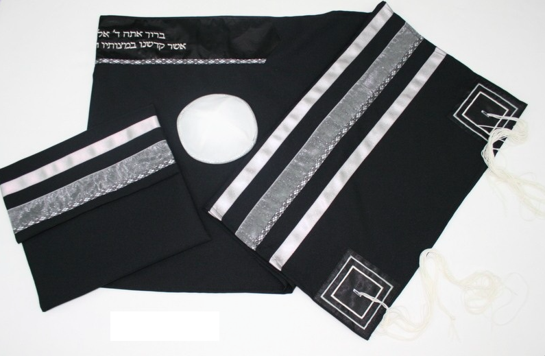 Israeli Black Wool Talit - Wool