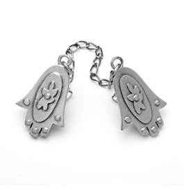 Hamsa Talit Clip - Pewter