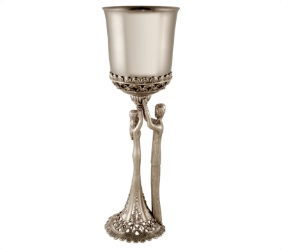 Wedding Kiddush Cup - Silver/Pewter