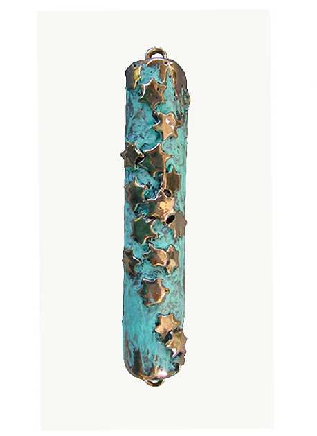 Multistar Patina Mezuzah - Bronze