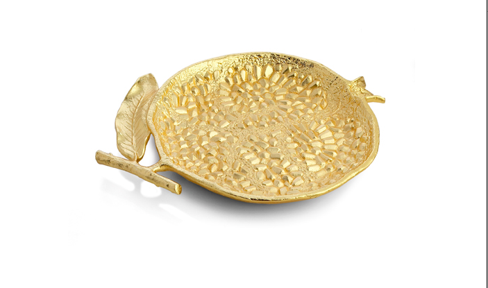 Pomegranate Plate - Goldtone