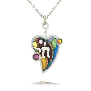 Judaic Chai (Life) & Heart Necklace - Steel