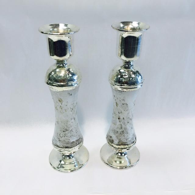 Crystal Candle Holders - Sterling Silver and Glass
