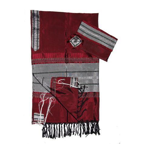 Gabrieli Silk Tallit - Dark Red