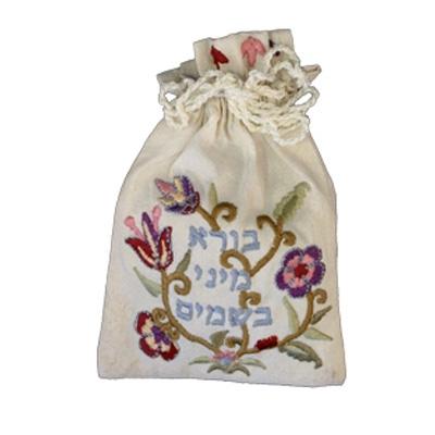 Floral Spice Bag - Embroidered Cloth
