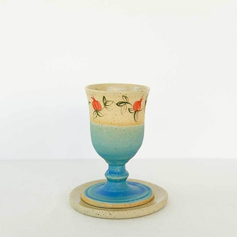 Turquoise Pomegranate Kiddush Cup