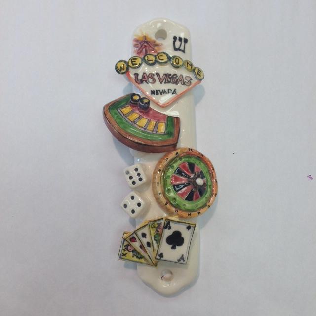 Las Vegas Mezuzah - Painted Porcelain