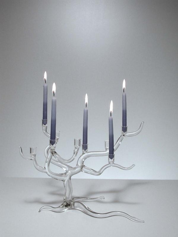 Windswept Tree Chanukah Menorah Clear