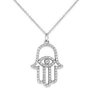 Diamond Evil Eye Necklace - Gold