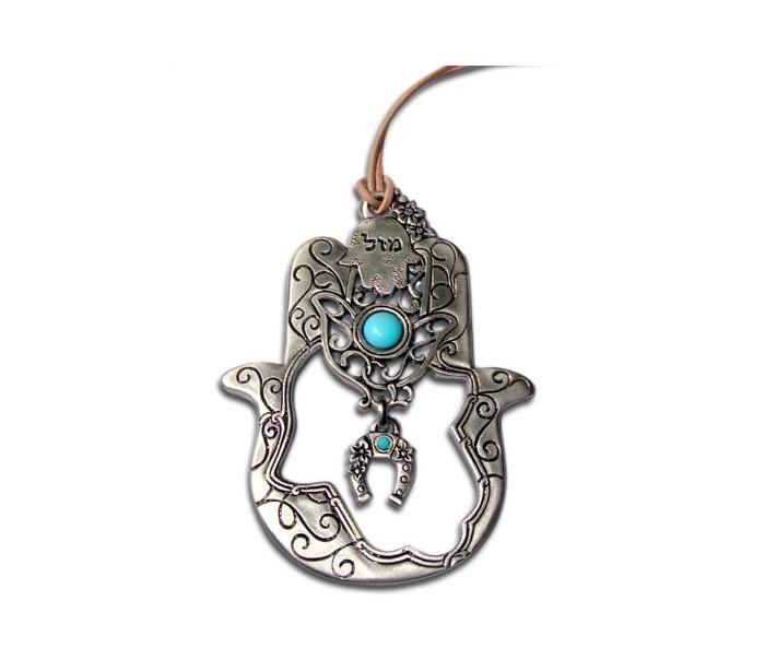 Turquoise Hamsa - Silver Plated